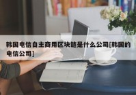 韩国电信自主商用区块链是什么公司[韩国的电信公司]